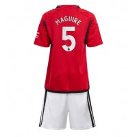 Manchester United Harry Maguire #5 Hjemme Trøje Børn 2023-24 Kortærmet (+ Korte bukser)
